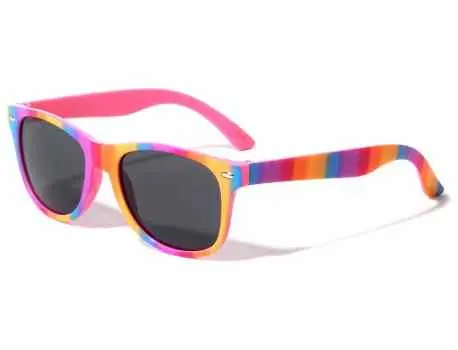 Kids Sunglasses -  Color Print Frame Classic Square k886