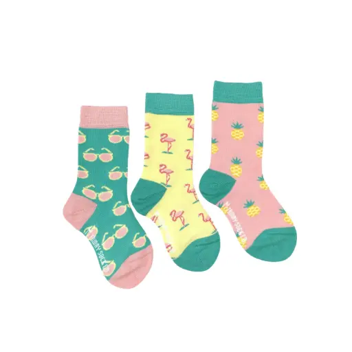 Friday Sock CO.  Three Socks A Pair Flamingo 1-2 Years
