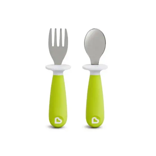 Munchkin Raise Toddler Fork & Spoon Set 1486 - Green