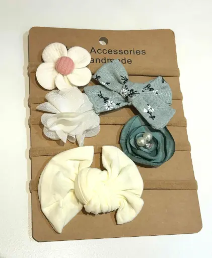 Baby Headband Bow 5PK - Green