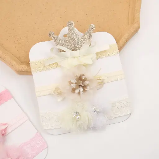 Baby Headband Crown 3PK - Yellow