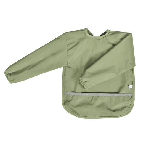 Perlimpinpin Bib With Sleeves  - Moss