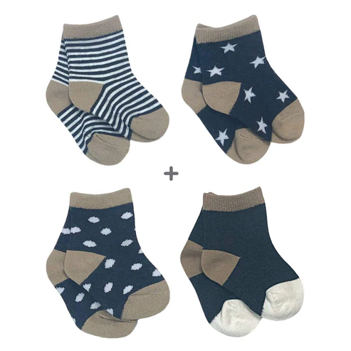 Perlimpinpin Baby Socks - Navy (Pack Of 4 Pairs)