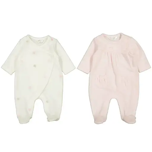 Mayora Layette Girl Velour Onesie 02706 - White