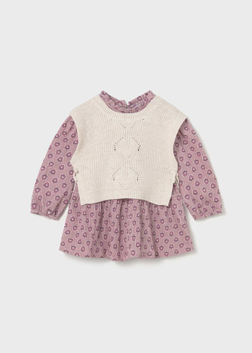 Mayoral Knitted Vest Dress 02913 - Sand