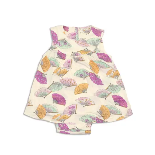 Silkberry Baby Bamboo Skirt Bodysuit (Fancy Fan Print)