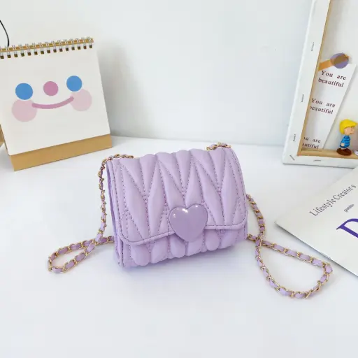 Crossbody Purse With Heart 1834 - Purple