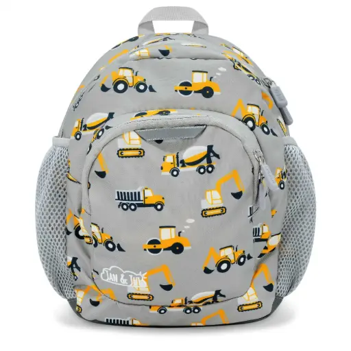 Jan & Jul Little Xplorers Mini Preschool Backpack - Grey Construction