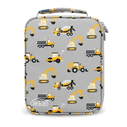 Jan & Jul  Kids Lunch Bag - Grey Construction