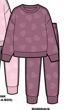  Mid  Plush 2PC Set 2880 - Bordeaux