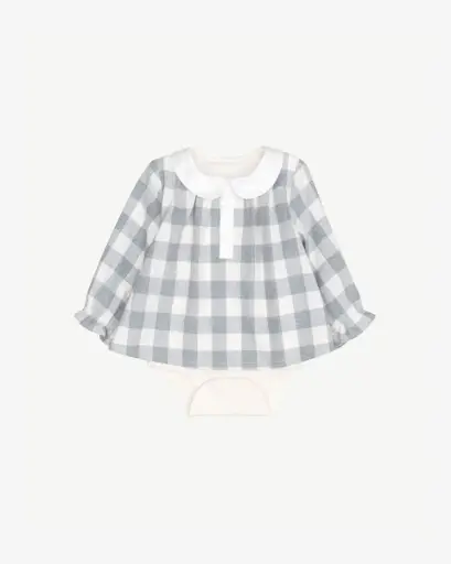 Blara Organic House Checker Bodysuit - Girl 