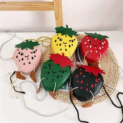 Crossbody Strawberry Purse - Yellow