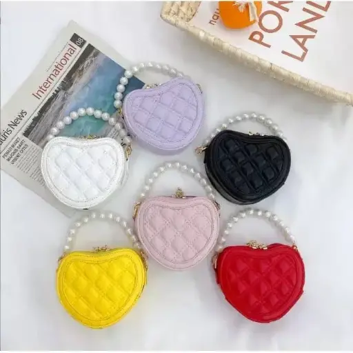 Crossbody Heart Purse 1001 - White