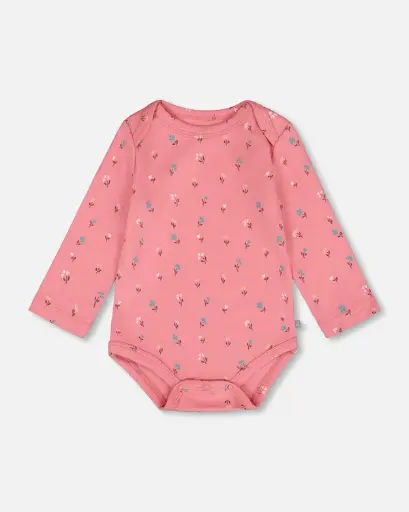 Deux Par Deux Onesie 048 - Flowers Dark Pink