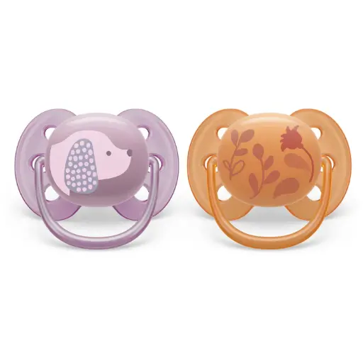 Philips Avent Ultra Air Pacifier Violet Puppy + Orange Leaves 6-18M 