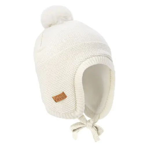 Jan & Jul Kids Pom-Pom Knit Hats - Vanilla Cream