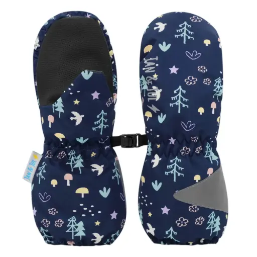 Jan & Jul Cozy-Dry Waterproof Rain Mittens - Navy Forest