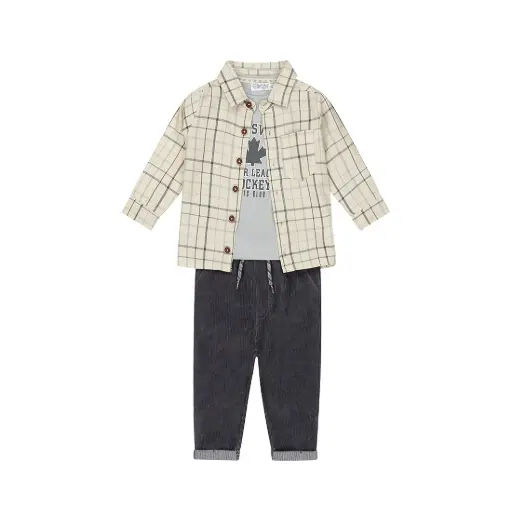 Dirkje Boys' Set Shirt Blouse Trousers Pebble Navy