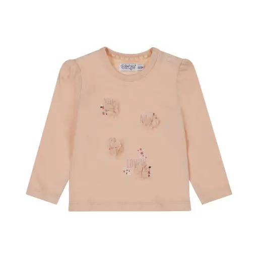 Dirkje Girls' Long-sleeved Shirt Light Pink Flowers