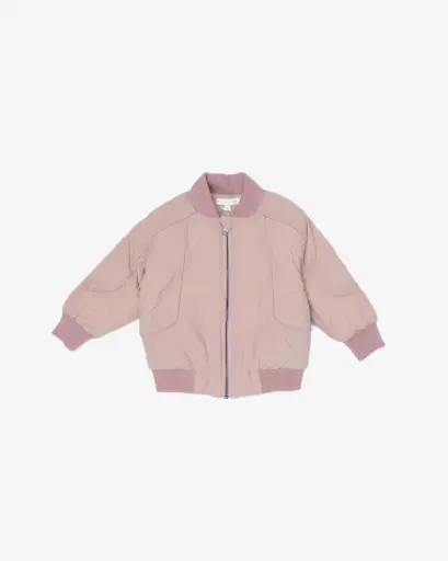 Blara Organic House Puff Bomber Jacket - Rose Bean Pink