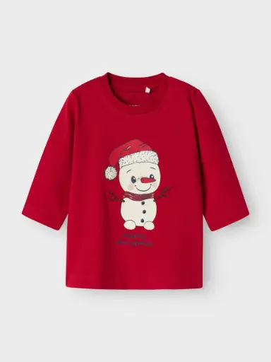 Name It Christmas Long Sleeves Top - Jester Red