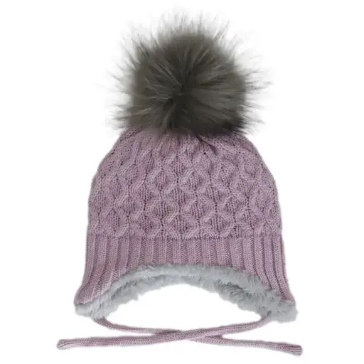 Calikids Cotton Hat Pompom W2303 - Lavender