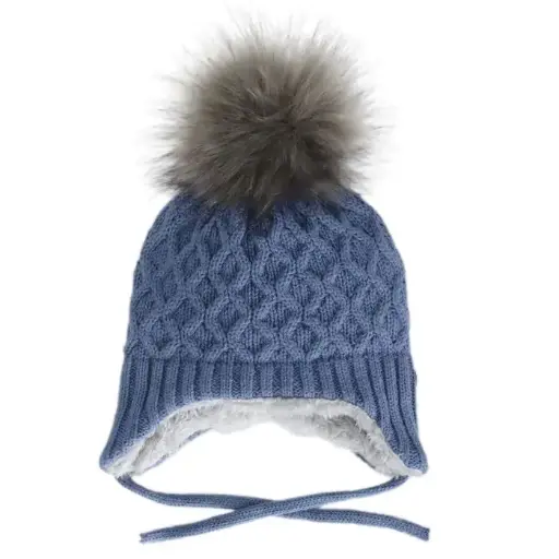 Calikids Cotton Hat Pompom W2303 - Blue Horizon