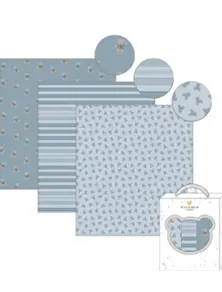 Piccolo - 3PK Muslin Swaddle in Gift Box | 100% Cotton - Blue