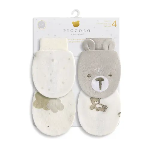 Piccolo 4PR Anti-Scratch Mittens - Beige 