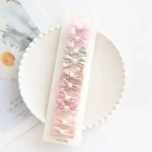 In Pink Hair Clip Handmade 10pc - Pink