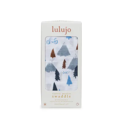Lulujo Baby Cotton Muslin Swaddle Blanket (47x47") - Mountain Top 