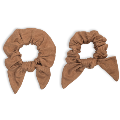 Lulujo Mommy + Me Scrunchie Set – Bamboo Jersey 2-Pack - Tan
