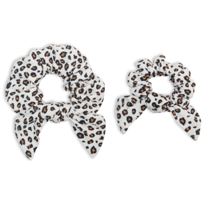 Lulujo Mommy + Me Scrunchie Set – Bamboo Jersey 2-Pack - Leopard