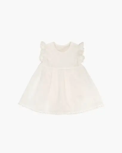 Blara Organic House Linen Baby Doll Bodysuit - Natural White 