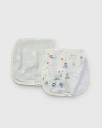 Loulou Lollipop Burp Cloth Set 2 Pack - Mini Mathletes