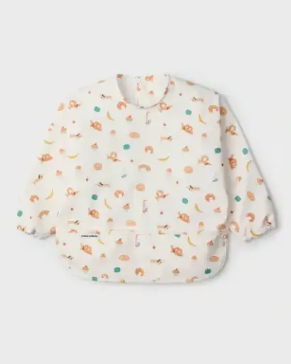 Loulou Lollipop Long Sleeve Bib - French Breakfast 